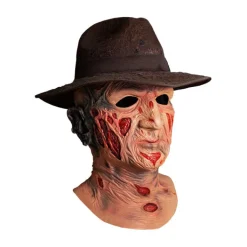 Trick Or Treat Studios Masks-A Nightmare on Elm Street - Deluxe Freddy Krueger Mask with Fedora Hat